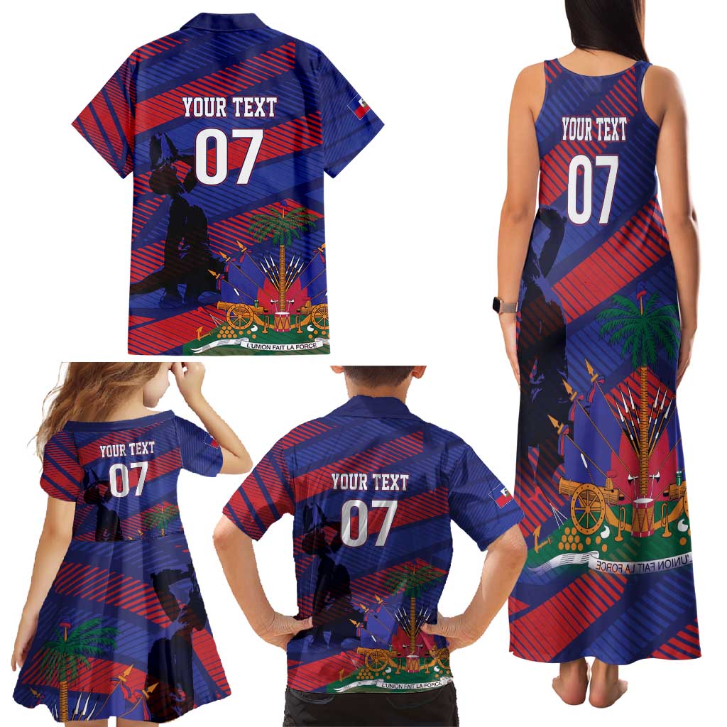 Haiti Football Personalized Les Grenadiers Family Matching Tank Maxi Dress and Hawaiian Shirt Echoes of History - Wonder Print Shop