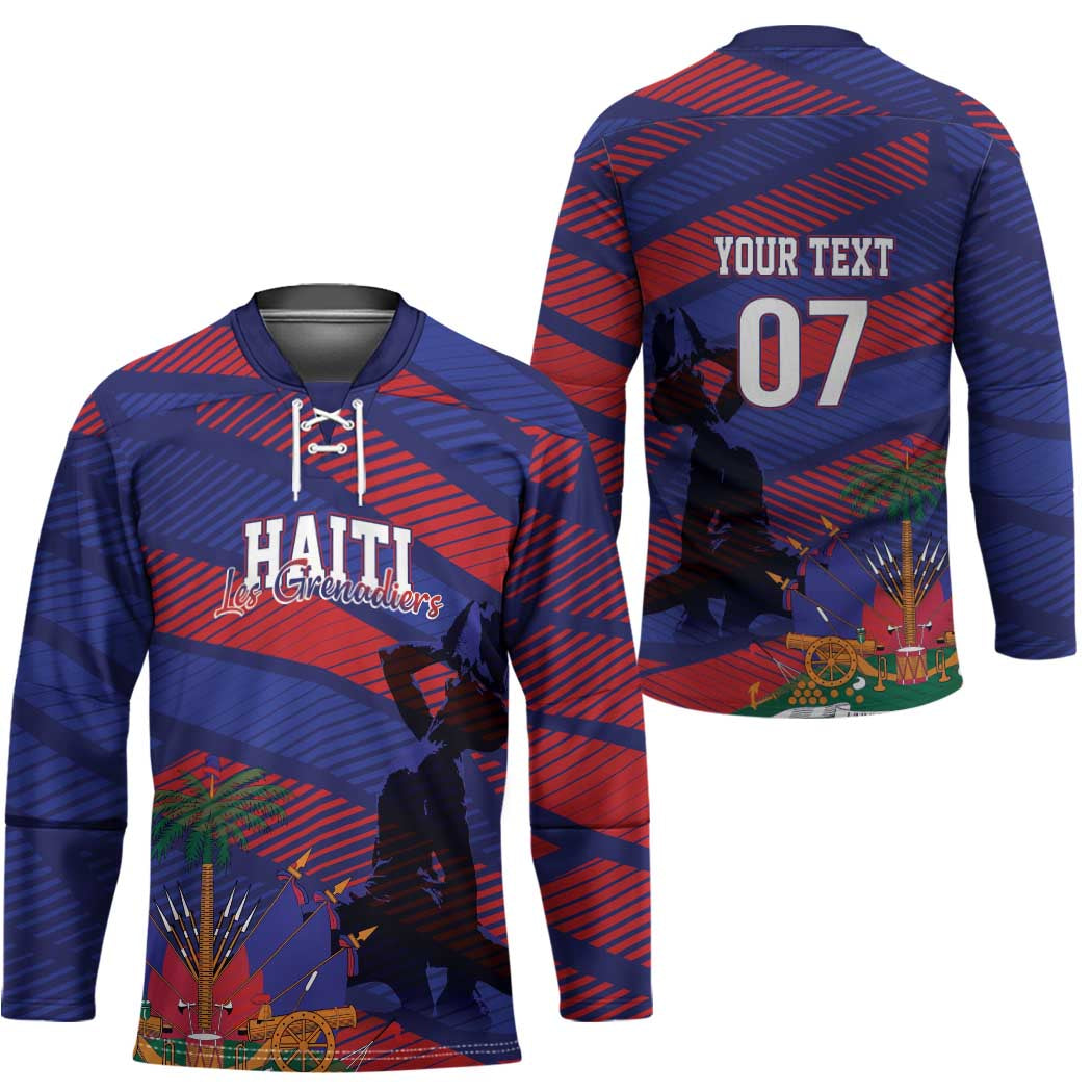 Haiti Football Personalized Les Grenadiers Hockey Jersey Echoes of History - Wonder Print Shop