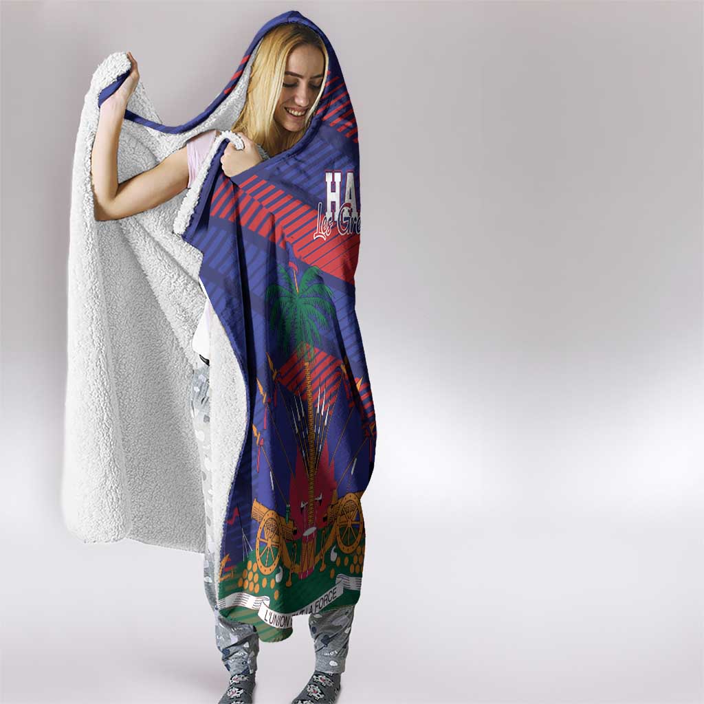 Haiti Football Les Grenadiers Hooded Blanket Echoes of History - Wonder Print Shop
