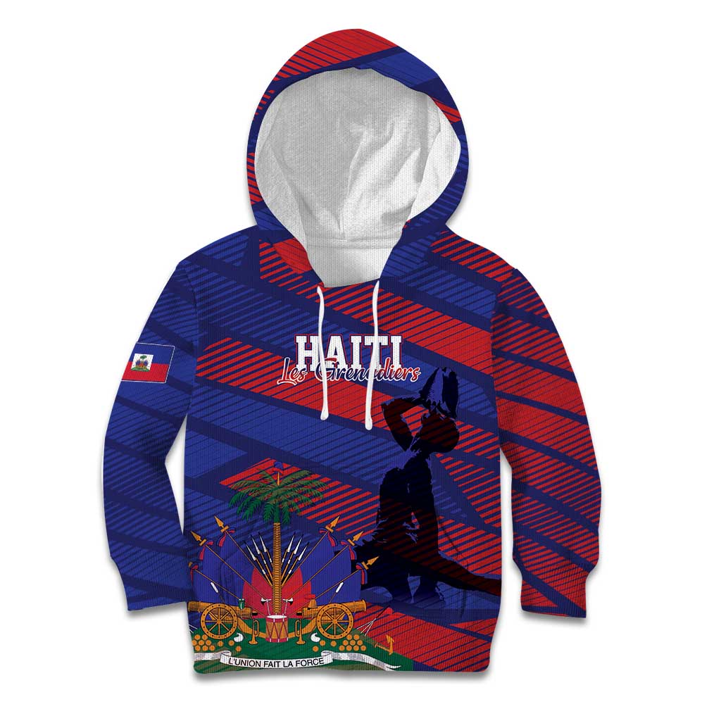 Haiti Football Personalized Les Grenadiers Kid Hoodie Echoes of History - Wonder Print Shop