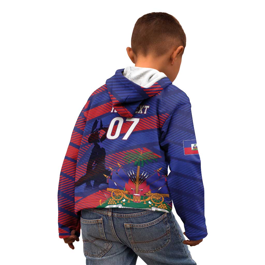 Haiti Football Personalized Les Grenadiers Kid Hoodie Echoes of History - Wonder Print Shop