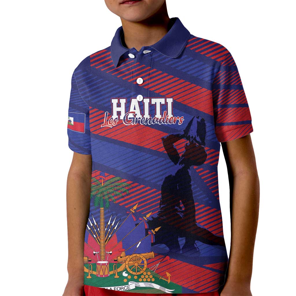 Haiti Football Personalized Les Grenadiers Kid Polo Shirt Echoes of History - Wonder Print Shop