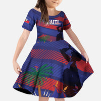 Haiti Football Personalized Les Grenadiers Kid Short Sleeve Dress Echoes of History - Wonder Print Shop