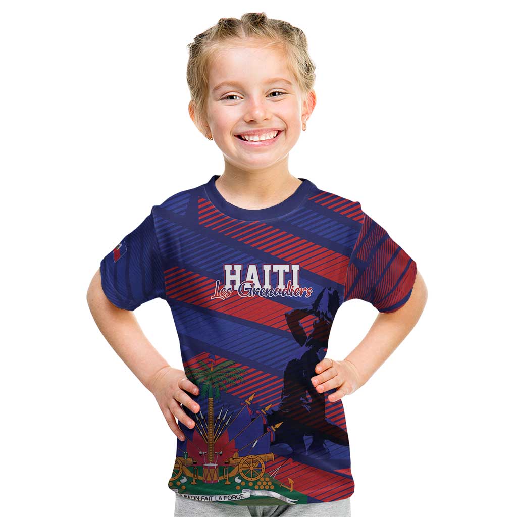 Haiti Football Personalized Les Grenadiers Kid T Shirt Echoes of History - Wonder Print Shop