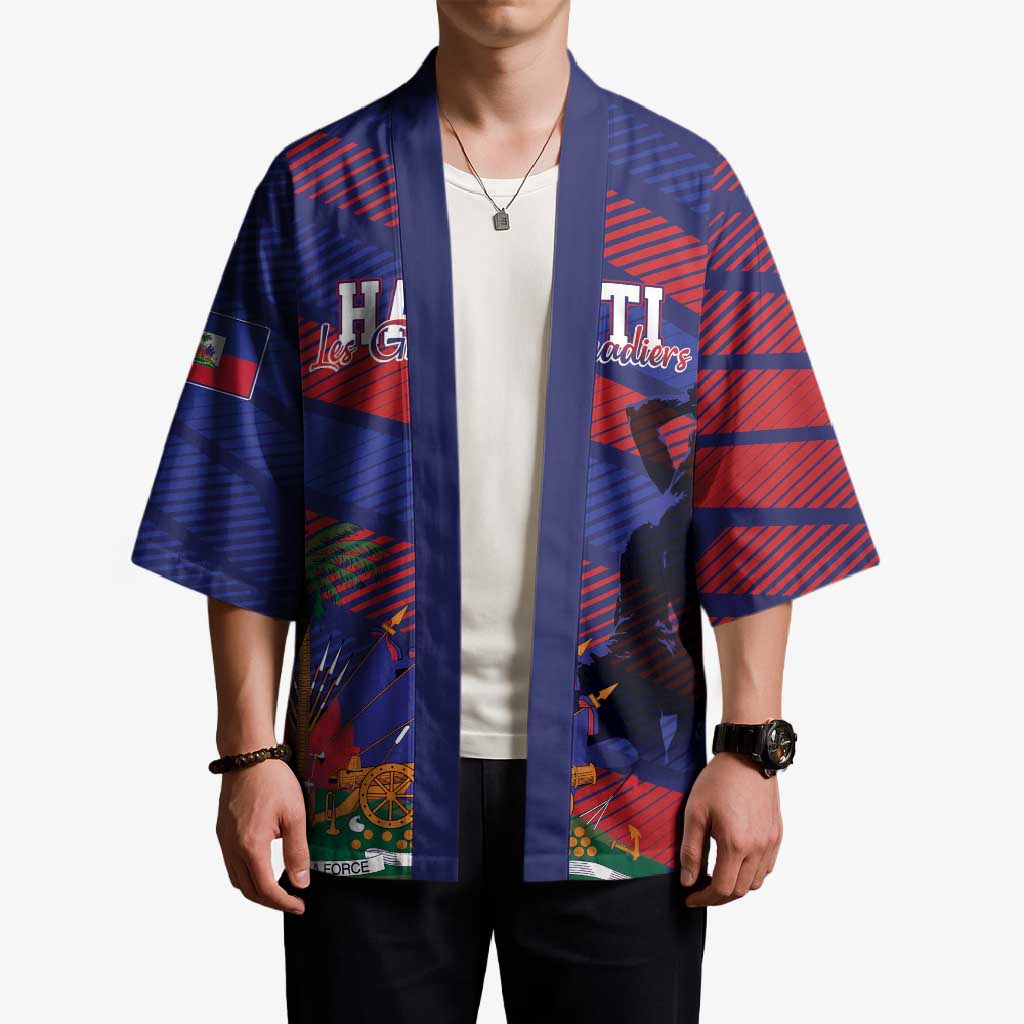 Haiti Football Personalized Les Grenadiers Kimono Echoes of History - Wonder Print Shop