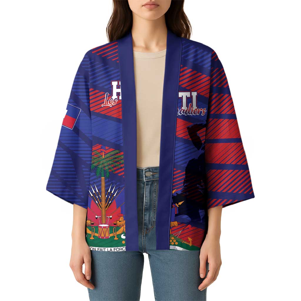Haiti Football Personalized Les Grenadiers Kimono Echoes of History - Wonder Print Shop