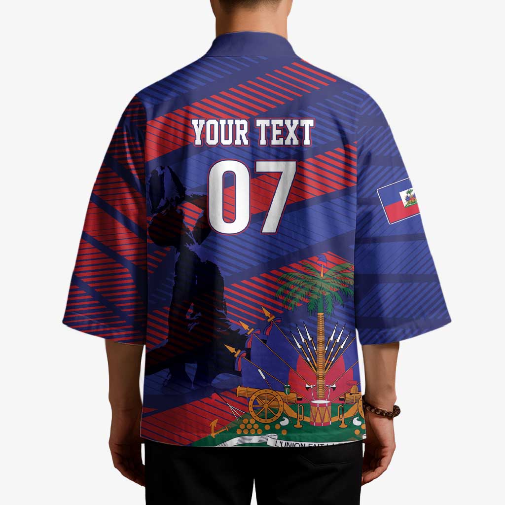 Haiti Football Personalized Les Grenadiers Kimono Echoes of History - Wonder Print Shop
