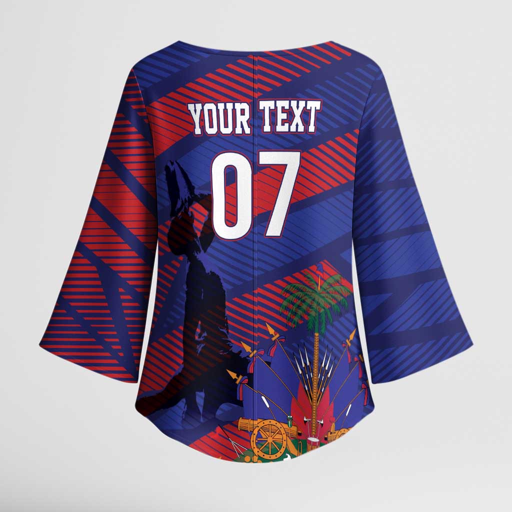Haiti Football Personalized Les Grenadiers Kimono Sleeve Blouse Echoes of History - Wonder Print Shop