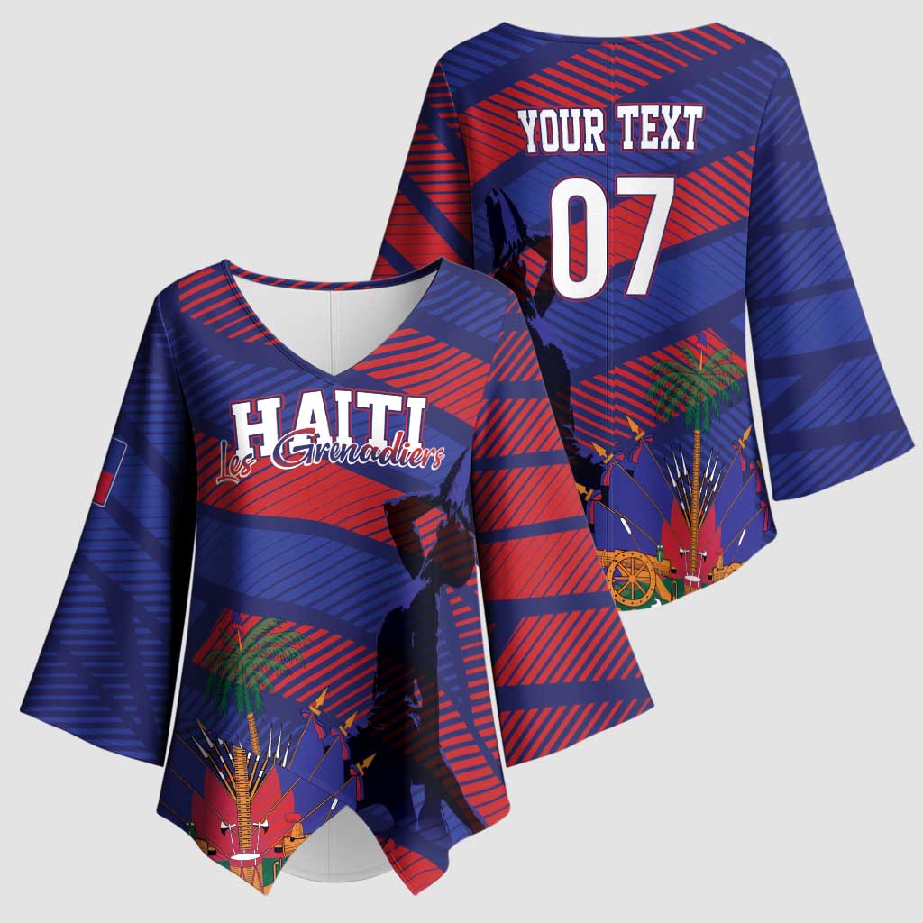 Haiti Football Personalized Les Grenadiers Kimono Sleeve Blouse Echoes of History - Wonder Print Shop