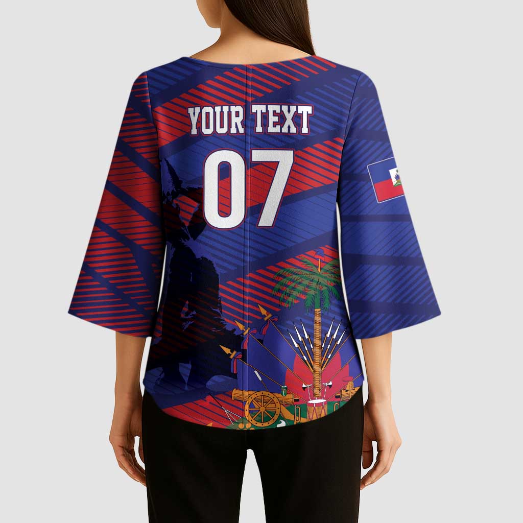 Haiti Football Personalized Les Grenadiers Kimono Sleeve Blouse Echoes of History - Wonder Print Shop