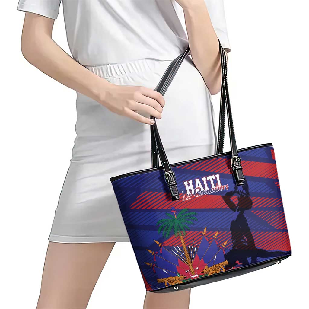 Haiti Football Les Grenadiers Leather Tote Bag Echoes of History - Wonder Print Shop