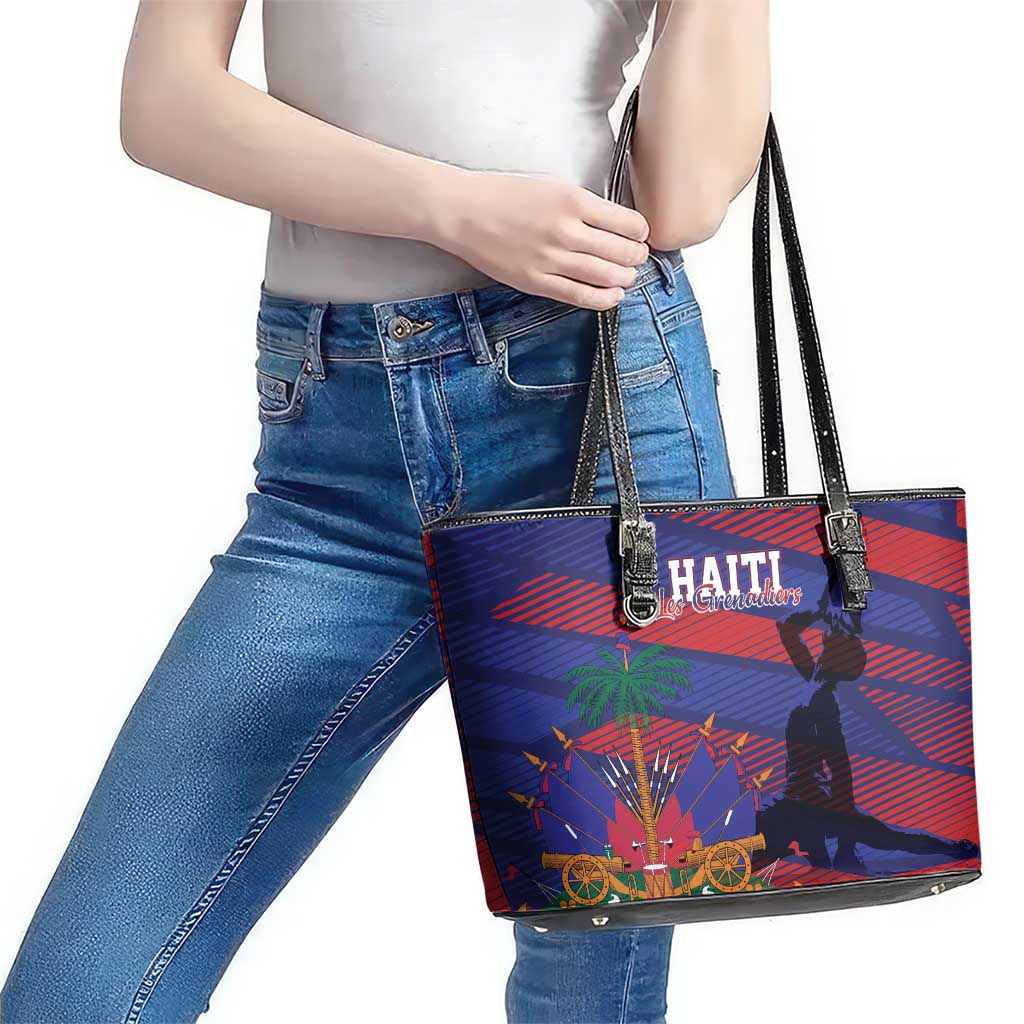 Haiti Football Les Grenadiers Leather Tote Bag Echoes of History - Wonder Print Shop