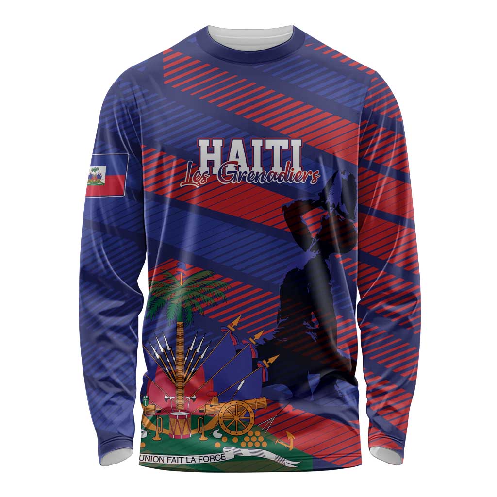 Haiti Football Personalized Les Grenadiers Long Sleeve Shirt Echoes of History - Wonder Print Shop