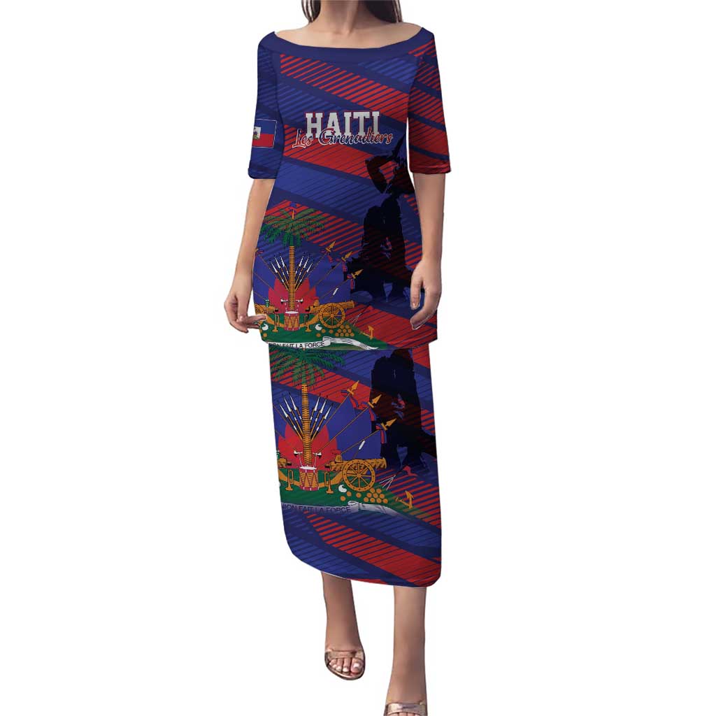 Haiti Football Personalized Les Grenadiers Puletasi Echoes of History - Wonder Print Shop