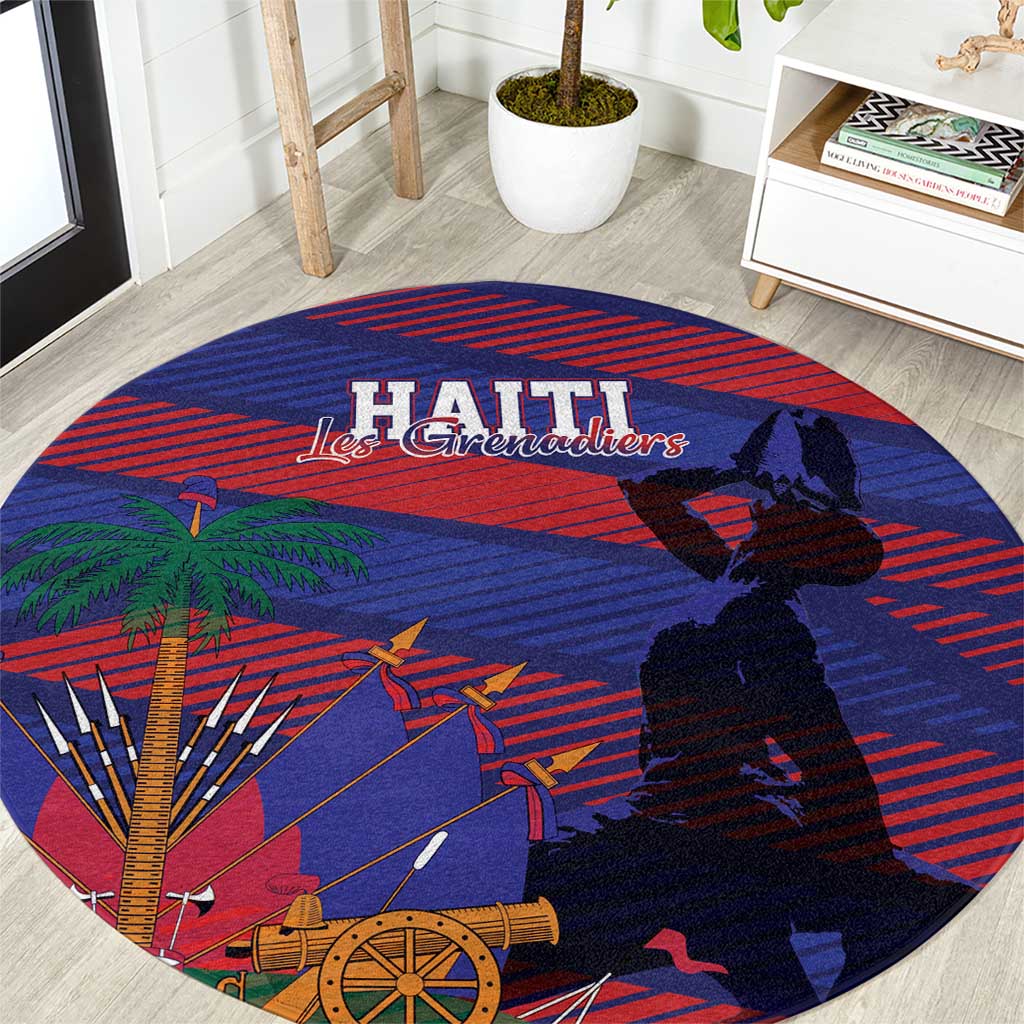 Haiti Football Les Grenadiers Round Carpet Echoes of History - Wonder Print Shop