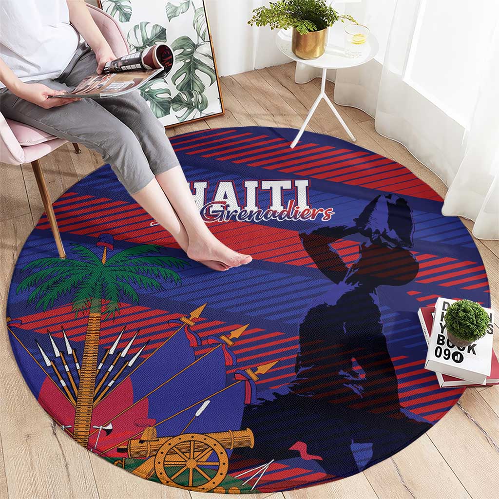 Haiti Football Les Grenadiers Round Carpet Echoes of History - Wonder Print Shop