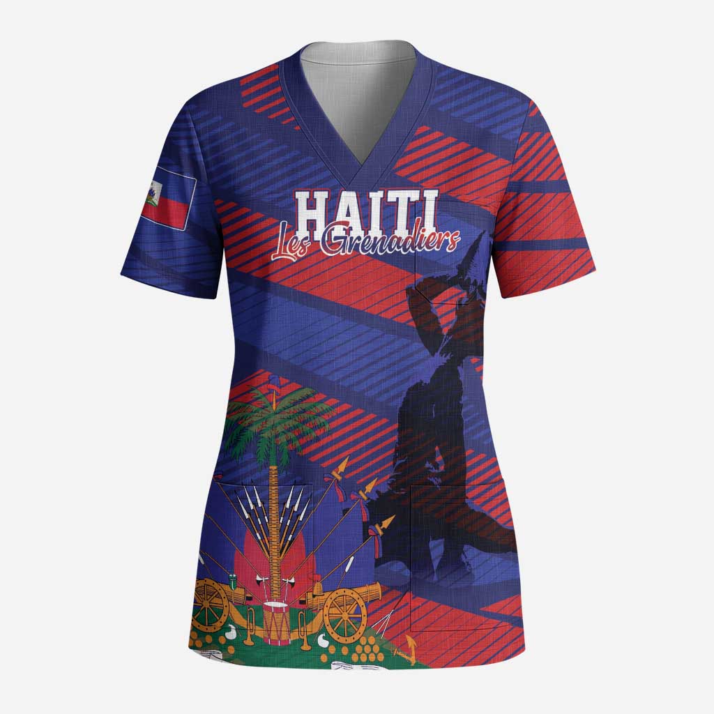 Haiti Football Personalized Les Grenadiers Scrub Top Echoes of History - Wonder Print Shop