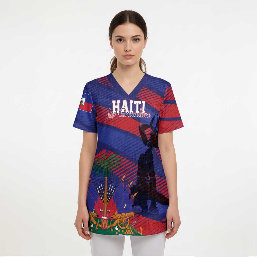 Haiti Football Personalized Les Grenadiers Scrub Top Echoes of History - Wonder Print Shop
