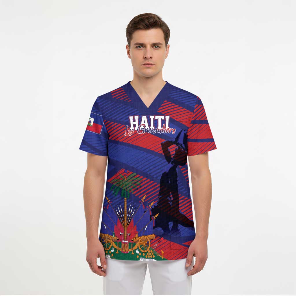 Haiti Football Personalized Les Grenadiers Scrub Top Echoes of History - Wonder Print Shop