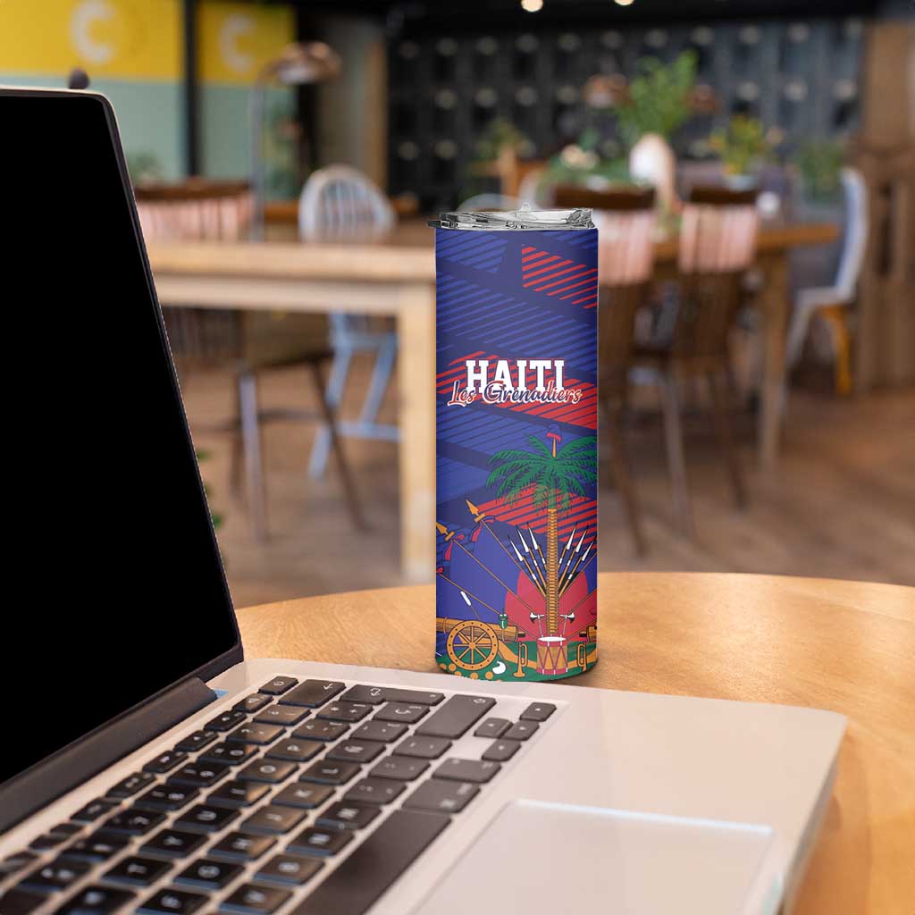 Haiti Football Personalized Les Grenadiers Skinny Tumbler Echoes of History - Wonder Print Shop