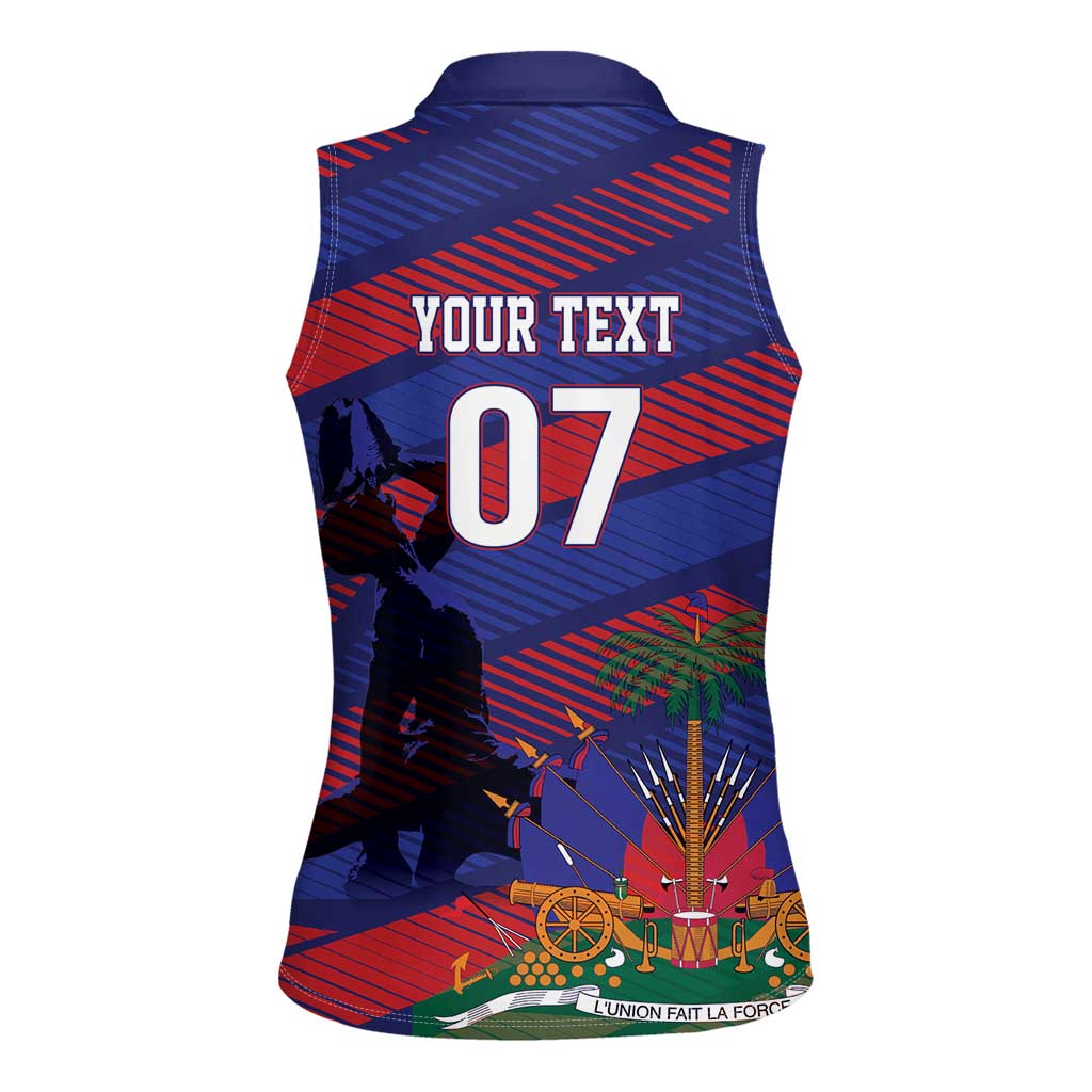 Haiti Football Personalized Les Grenadiers Women Sleeveless Polo Shirt Echoes of History - Wonder Print Shop