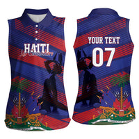 Haiti Football Personalized Les Grenadiers Women Sleeveless Polo Shirt Echoes of History - Wonder Print Shop