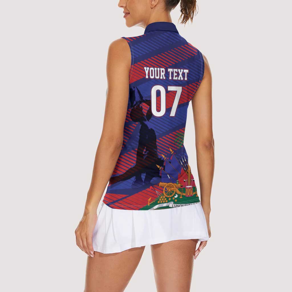 Haiti Football Personalized Les Grenadiers Women Sleeveless Polo Shirt Echoes of History - Wonder Print Shop