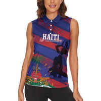 Haiti Football Personalized Les Grenadiers Women Sleeveless Polo Shirt Echoes of History - Wonder Print Shop