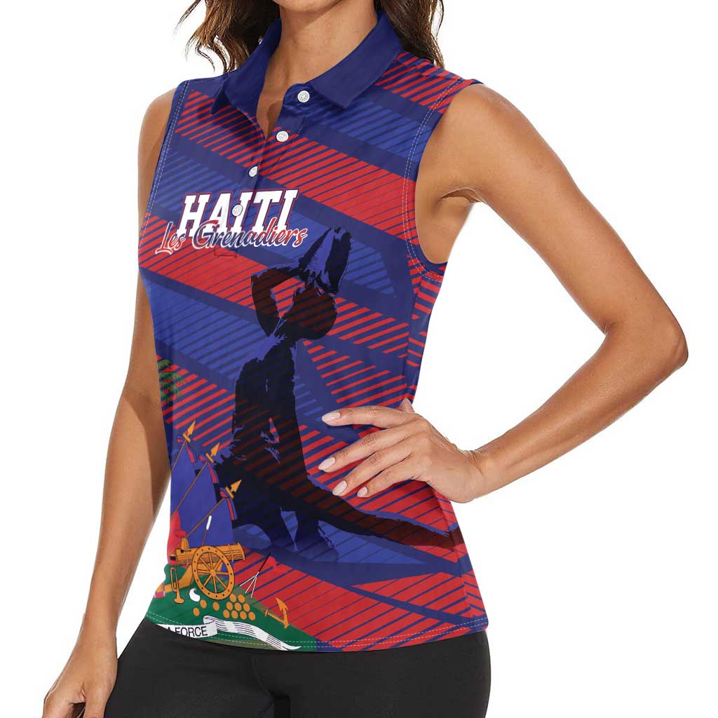 Haiti Football Personalized Les Grenadiers Women Sleeveless Polo Shirt Echoes of History - Wonder Print Shop