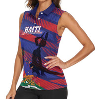 Haiti Football Personalized Les Grenadiers Women Sleeveless Polo Shirt Echoes of History - Wonder Print Shop