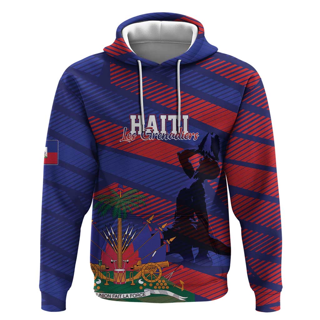 Haiti Football Personalized Les Grenadiers Zip Hoodie Echoes of History - Wonder Print Shop