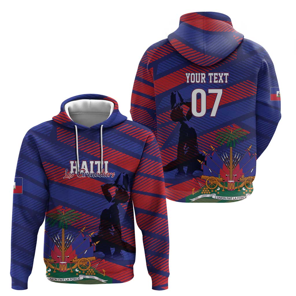Haiti Football Personalized Les Grenadiers Zip Hoodie Echoes of History - Wonder Print Shop