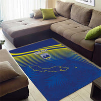 Curacao Football Custom Korsou Blue Wave Area Rug Making History - Wonder Print Shop