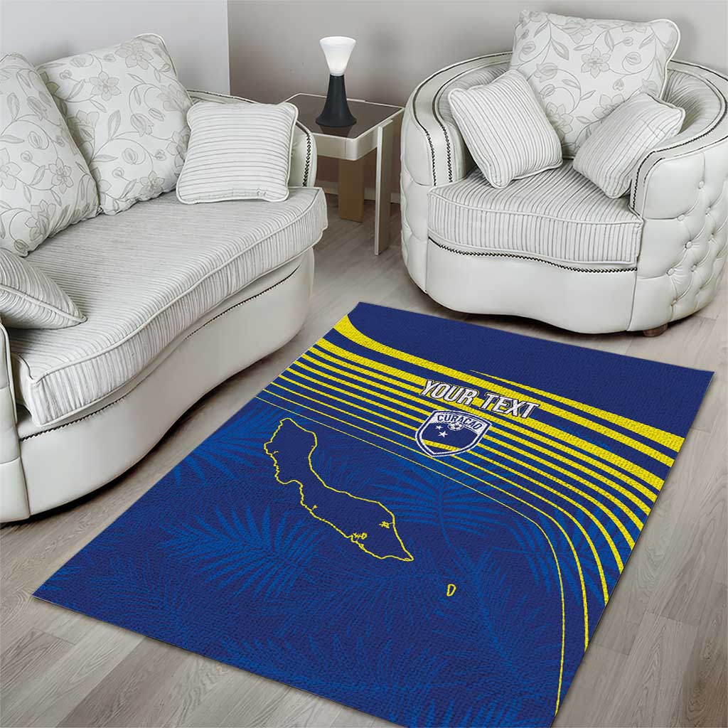 Curacao Football Custom Korsou Blue Wave Area Rug Making History - Wonder Print Shop