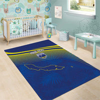 Curacao Football Custom Korsou Blue Wave Area Rug Making History - Wonder Print Shop