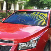 Curacao Football Custom Korsou Blue Wave Auto Sun Shade Making History - Wonder Print Shop