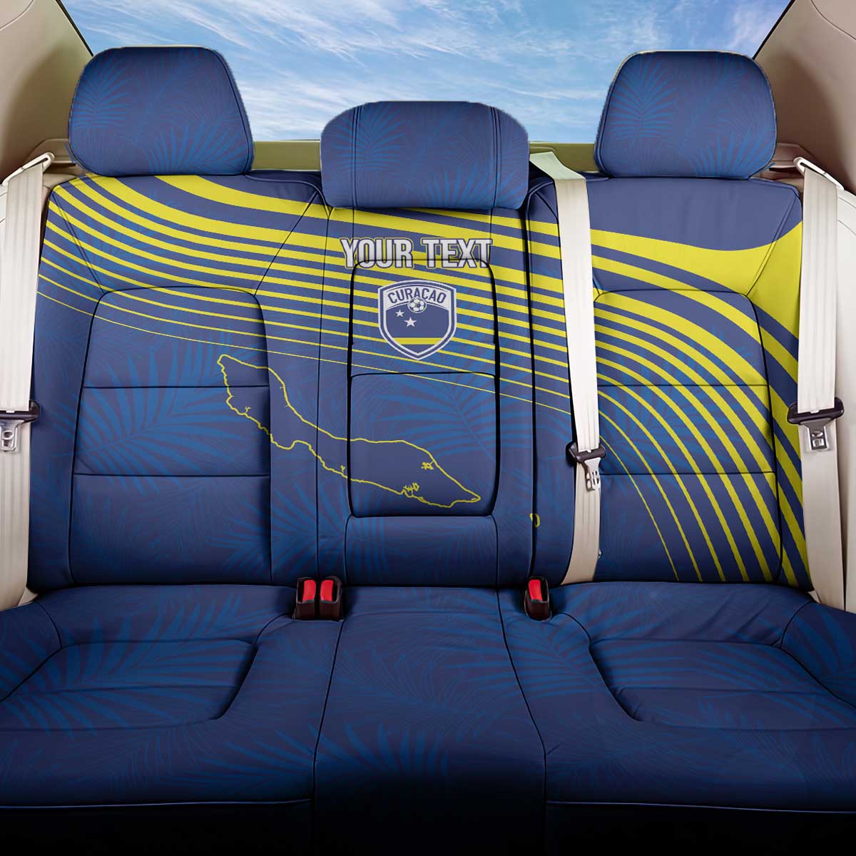 Curacao Football Custom Korsou Blue Wave Back Car Seat Cover Making History - Wonder Print Shop