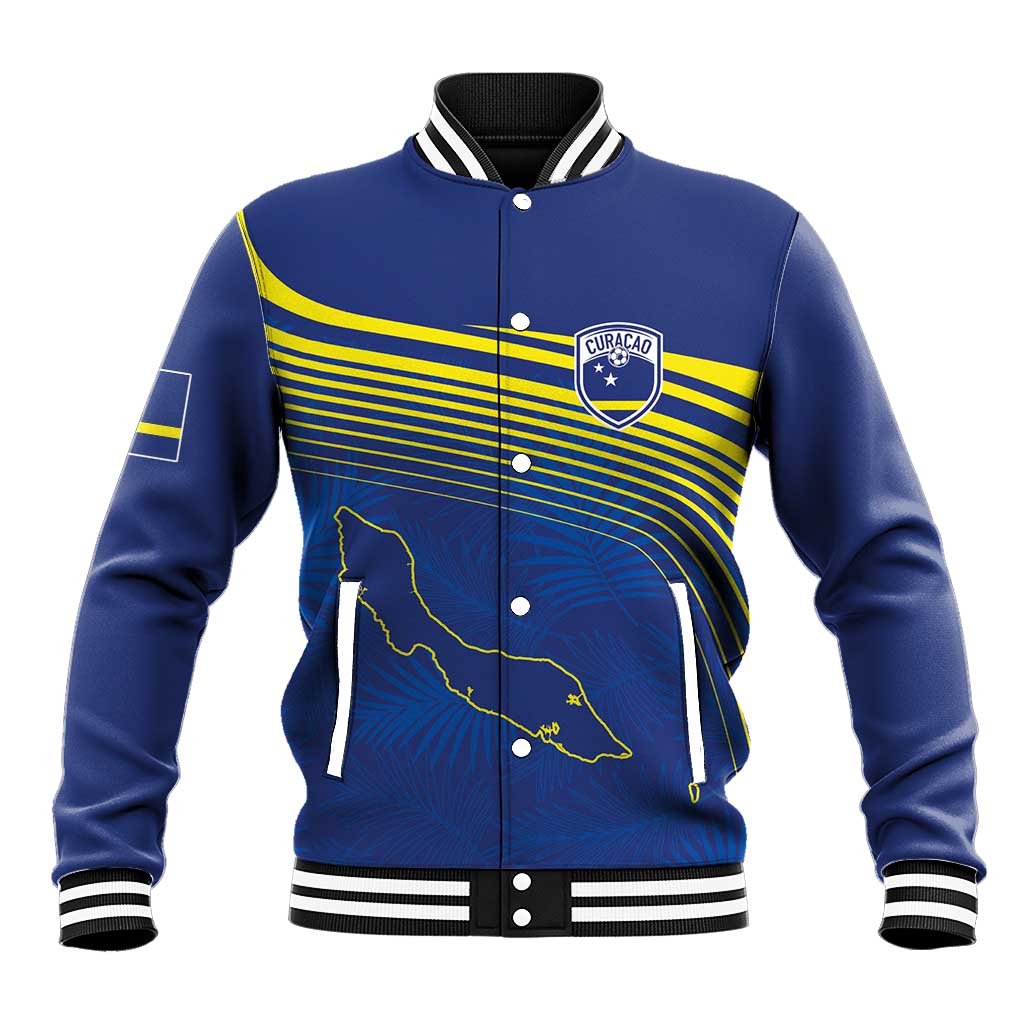 Curacao Football Custom Korsou Blue Wave Baseball Jacket Making History - Wonder Print Shop