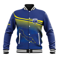 Curacao Football Custom Korsou Blue Wave Baseball Jacket Making History - Wonder Print Shop