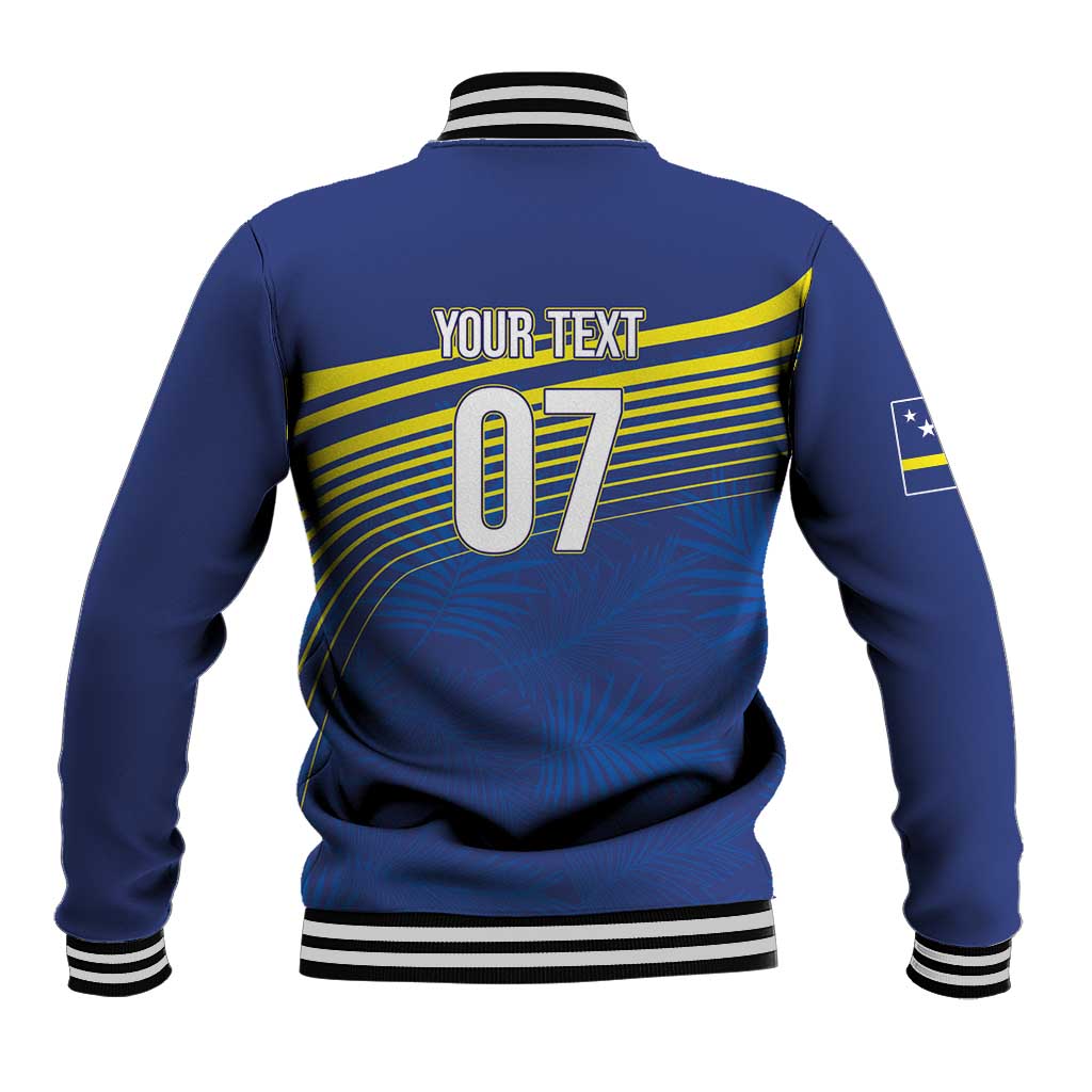 Curacao Football Custom Korsou Blue Wave Baseball Jacket Making History - Wonder Print Shop