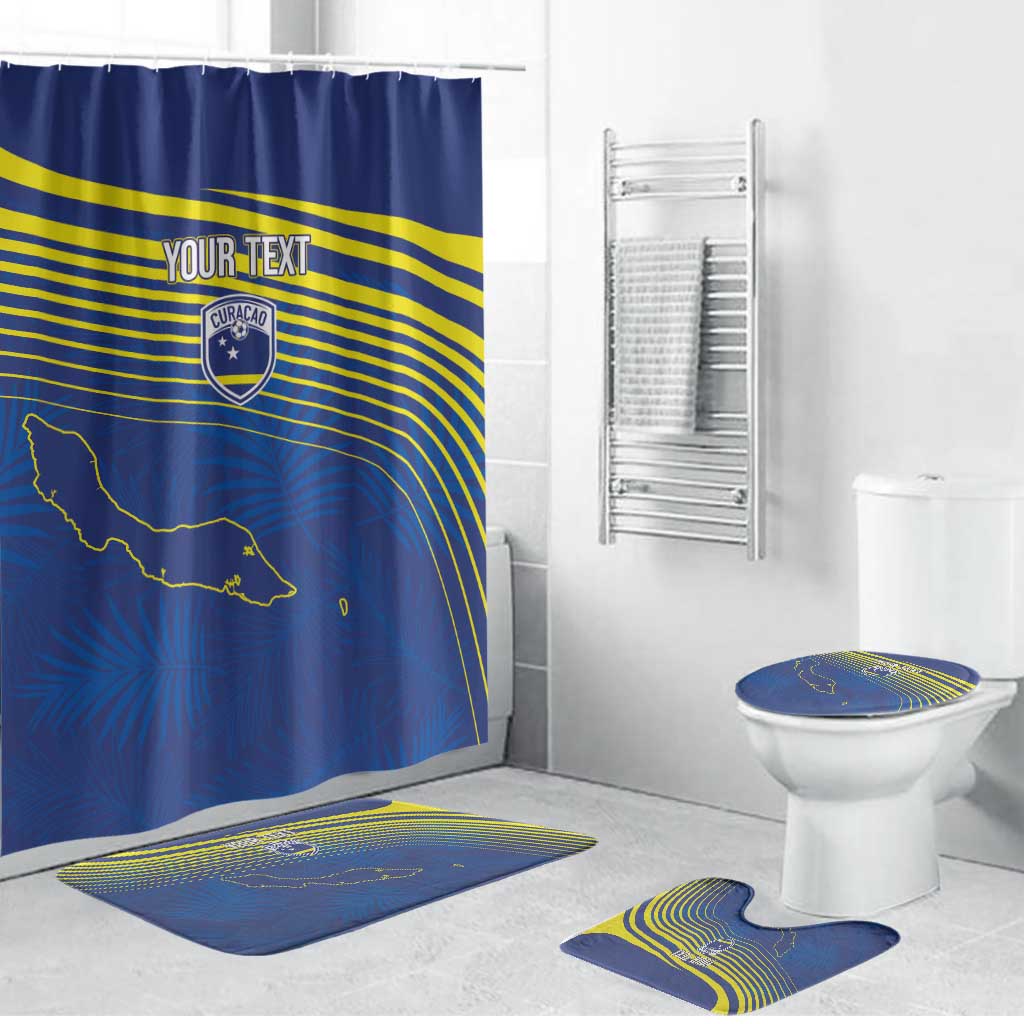 Curacao Football Custom Korsou Blue Wave Bathroom Set Making History - Wonder Print Shop