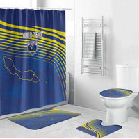 Curacao Football Custom Korsou Blue Wave Bathroom Set Making History - Wonder Print Shop