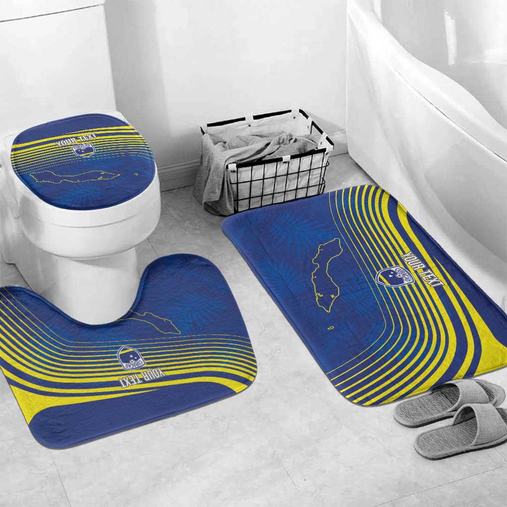 Curacao Football Custom Korsou Blue Wave Bathroom Set Making History - Wonder Print Shop