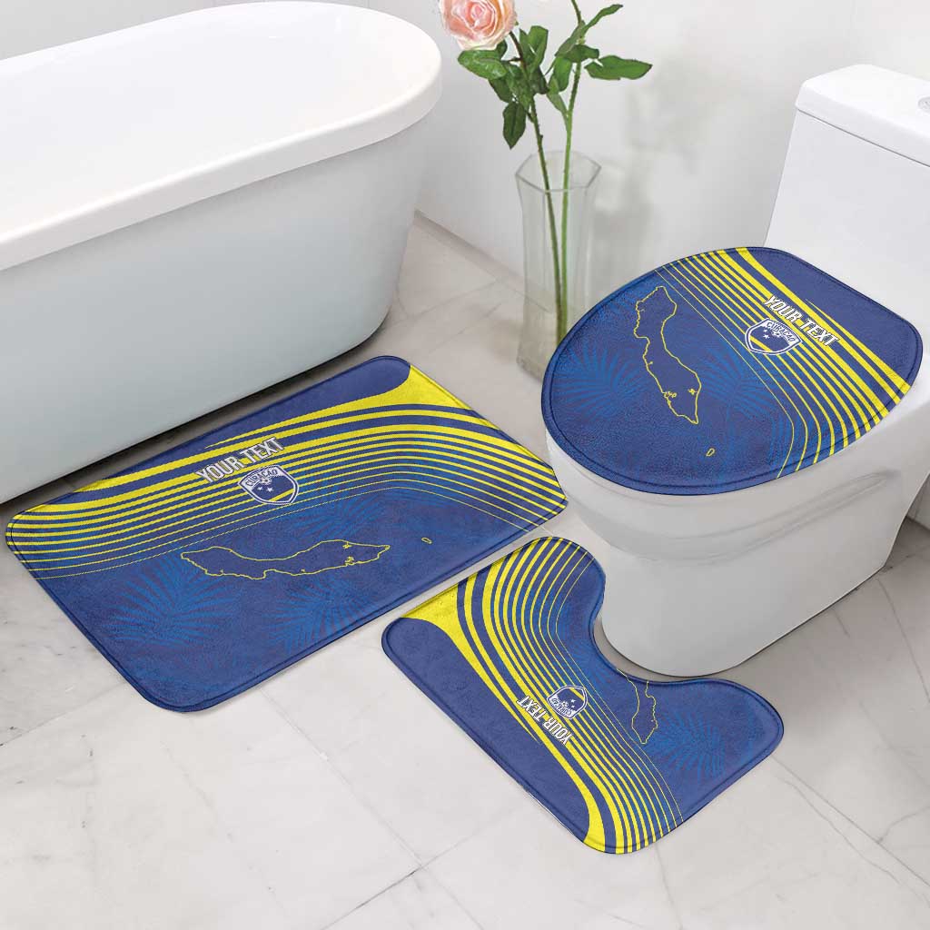 Curacao Football Custom Korsou Blue Wave Bathroom Set Making History - Wonder Print Shop