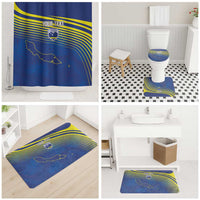 Curacao Football Custom Korsou Blue Wave Bathroom Set Making History - Wonder Print Shop