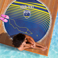 Curacao Football Custom Korsou Blue Wave Beach Blanket Making History - Wonder Print Shop