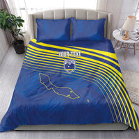 Curacao Football Custom Korsou Blue Wave Bedding Set Making History - Wonder Print Shop