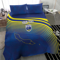 Curacao Football Custom Korsou Blue Wave Bedding Set Making History - Wonder Print Shop