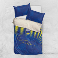 Curacao Football Custom Korsou Blue Wave Bedding Set Making History - Wonder Print Shop