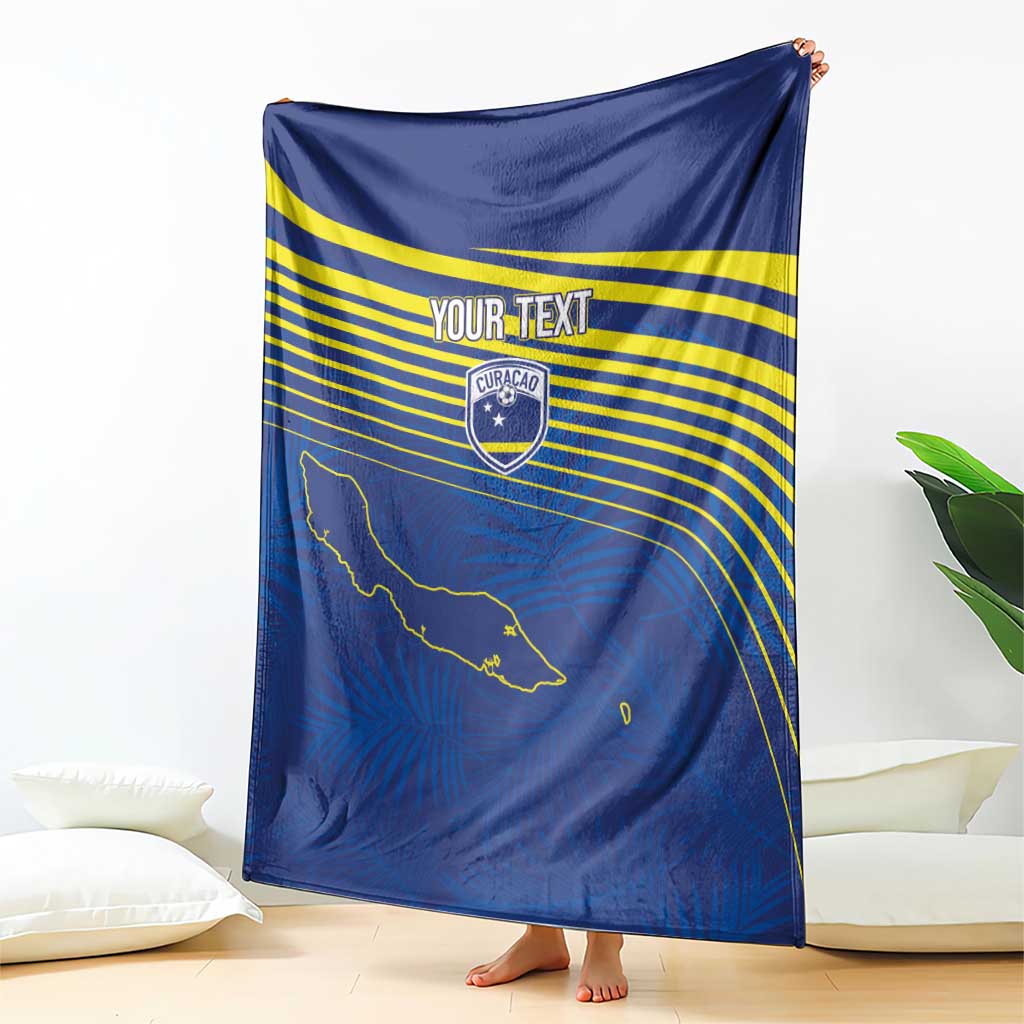 Curacao Football Custom Korsou Blue Wave Blanket Making History - Wonder Print Shop